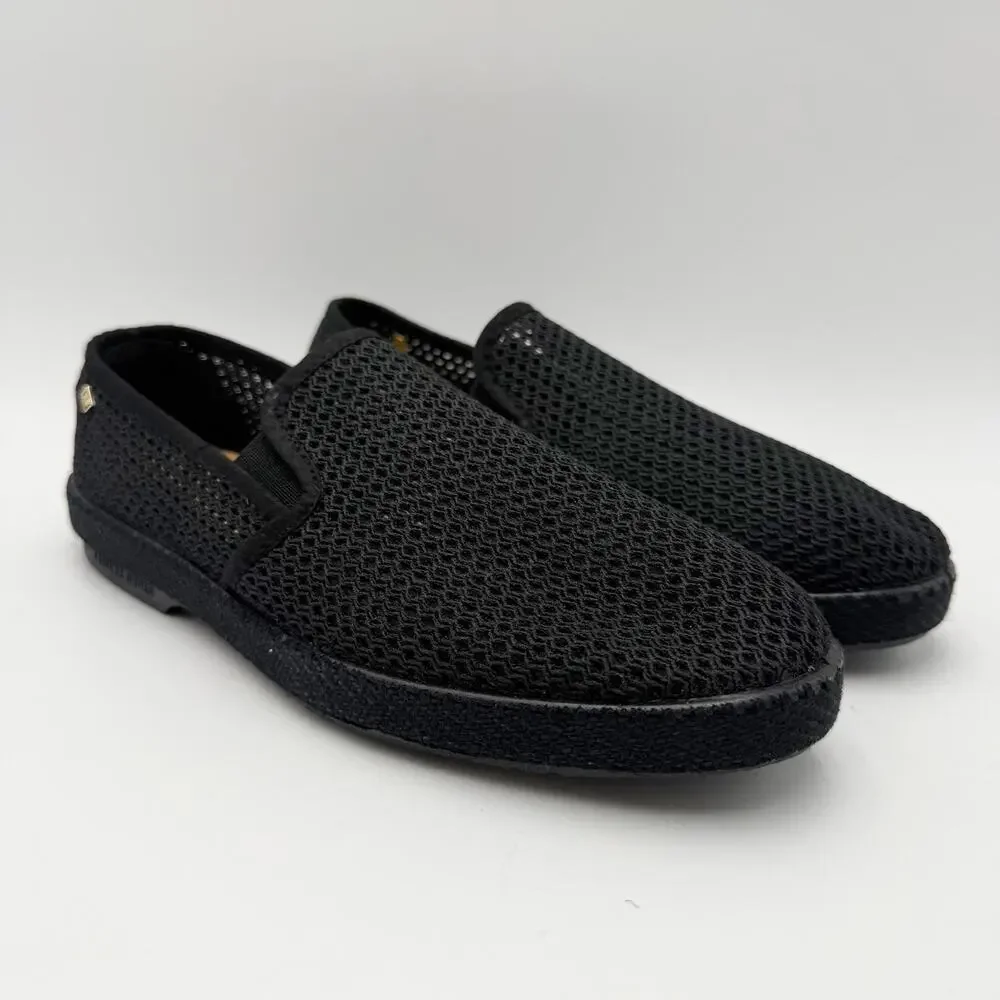 Rivieras Womens Classic Mesh Slip On Shoes Size 7.5 EU 38 Black NIB